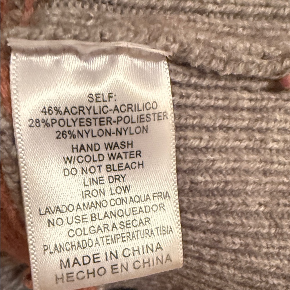 &merci Women's Brown and Tan Crew Neck Sweater Dolman Batwing Sleeves - Picture 4 of 9